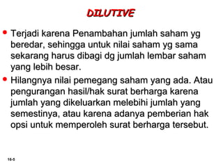 16-5 
DDIILLUUTTIIVVEE 
TTeerrjjaaddii kkaarreennaa PPeennaammbbaahhaann jjuummllaahh ssaahhaamm yygg 
bbeerreeddaarr,, sseehhiinnggggaa uunnttuukk nniillaaii ssaahhaamm yygg ssaammaa 
sseekkaarraanngg hhaarruuss ddiibbaaggii ddgg jjuummllaahh lleemmbbaarr ssaahhaamm 
yyaanngg lleebbiihh bbeessaarr.. 
HHiillaannggnnyyaa nniillaaii ppeemmeeggaanngg ssaahhaamm yyaanngg aaddaa.. AAttaauu 
ppeenngguurraannggaann hhaassiill//hhaakk ssuurraatt bbeerrhhaarrggaa kkaarreennaa 
jjuummllaahh yyaanngg ddiikkeelluuaarrkkaann mmeelleebbiihhii jjuummllaahh yyaanngg 
sseemmeessttiinnyyaa,, aattaauu kkaarreennaa aaddaannyyaa ppeemmbbeerriiaann hhaakk 
ooppssii uunnttuukk mmeemmppeerroolleehh ssuurraatt bbeerrhhaarrggaa tteerrsseebbuutt.. 
 