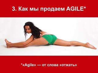 3. Как мы продаем AGILE*




  *«Agile» — от слова «отжать»
 