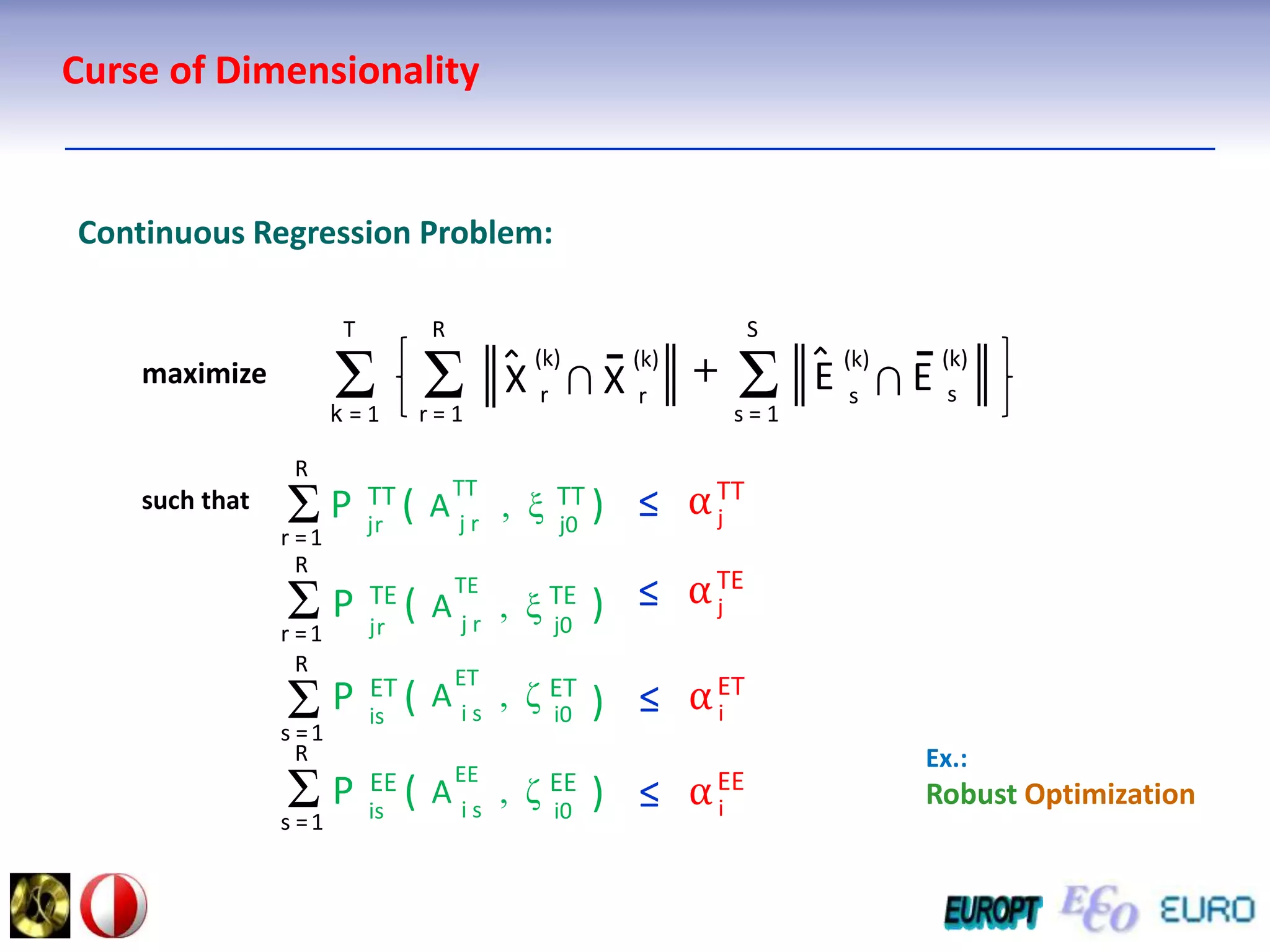 Curse of DimensionalityCi110χij 1=CjTj0
