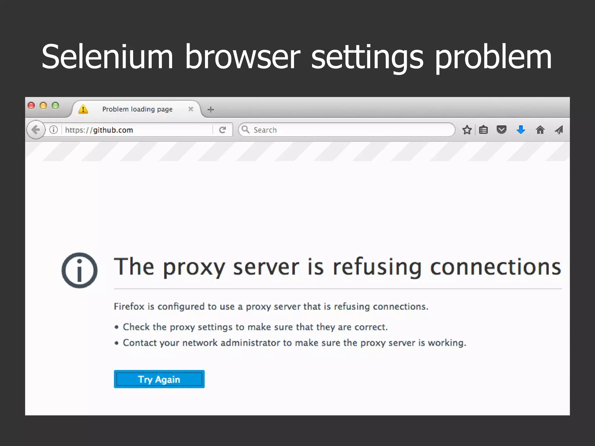 Selenium browser settings problem
 