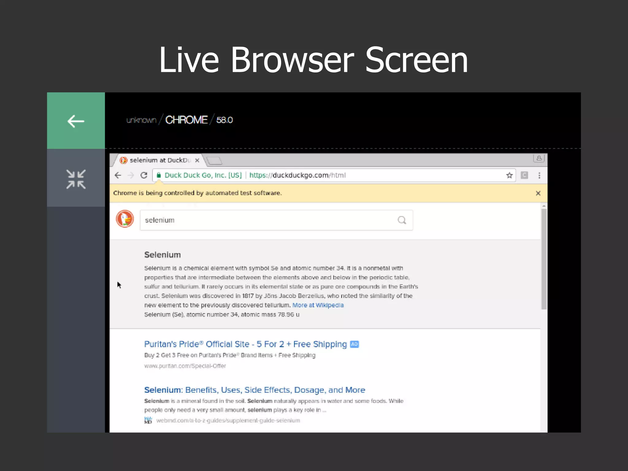 Live Browser Screen
 