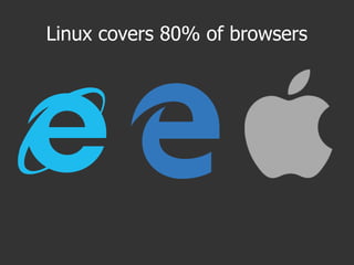 Linux covers 80% of browsers
 