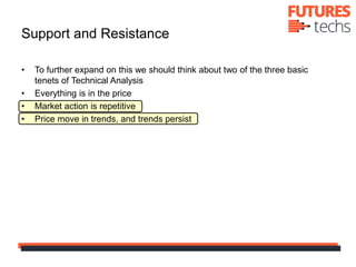 Support and Resistance
• To further expand on this we should think about two of the three basic
tenets of Technical Analys...