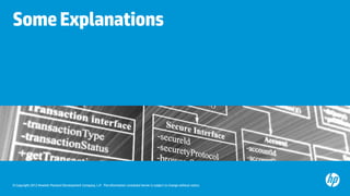 Some Explanations




© Copyright 2012 Hewlett-Packard Development Company, L.P. The information contained herein is subject to change without notice.
 