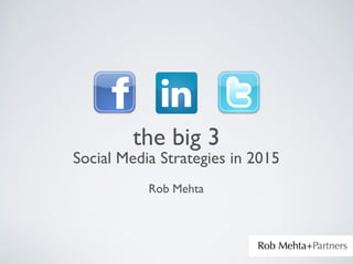 the big 3
Social Media Strategies in 2015
Rob Mehta
 