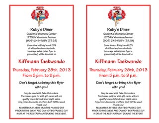 Kiffmann Taekwondo Fundraiser Flyer