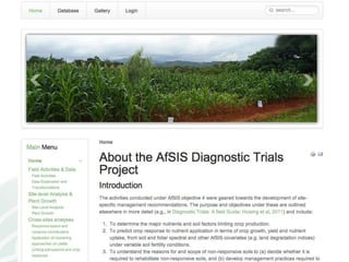 Predicting crop yield and response to Nutrients from soil spectra at WCSS 2014 Kihara et al. 