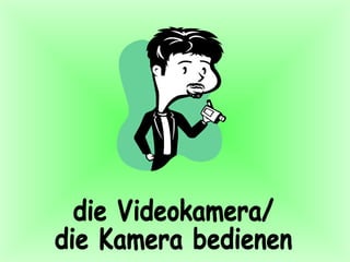 die Videokamera/ die Kamera bedienen 