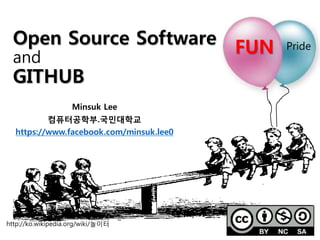 FUN Pride
http://ko.wikipedia.org/wiki/놀이터
Open Source Software
and
GITHUB
Minsuk Lee
컴퓨터공학부.국민대학교
https://www.facebook.com/minsuk.lee0
 