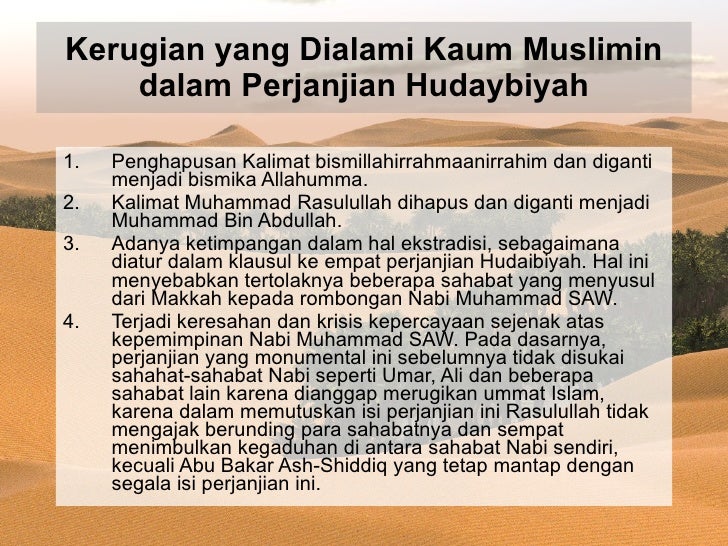 Kajian Islam Kontemporer Perjanjian Hudaibiyah