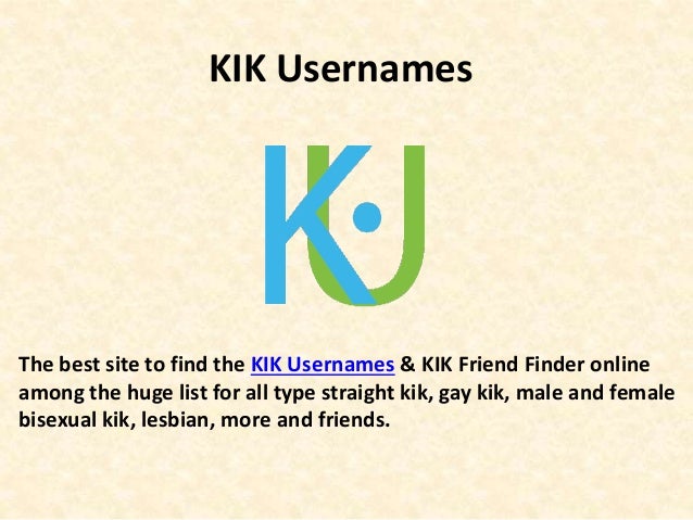Kik gay usernames