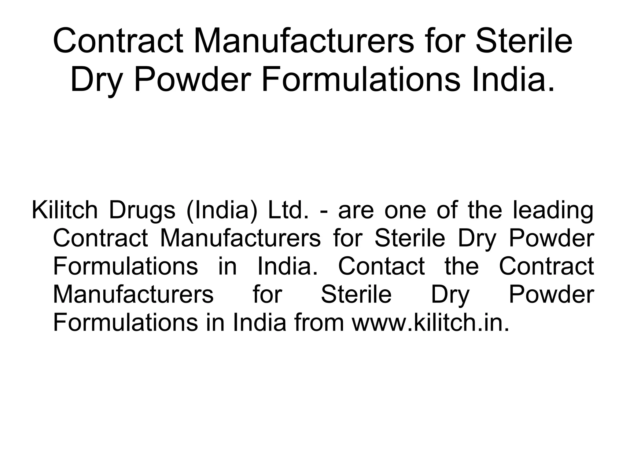 Kilitch Drugs | PPT | Pharmaceutical Industry | Industries