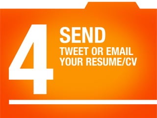 4
SEND 
TWEET OR EMAIL
YOUR RESUME/CV
 