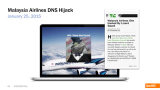 44 CONFIDENTIAL
Malaysia Airlines DNS Hijack
January 25, 2015
 