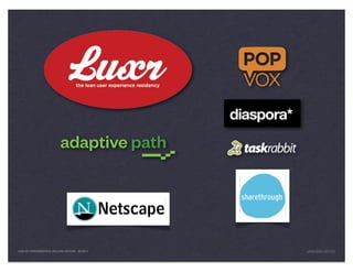 LEAN UX FUNDAMENTALS, KELLOGG EDITION 04/2011   JANICE@LUXR.CO
 