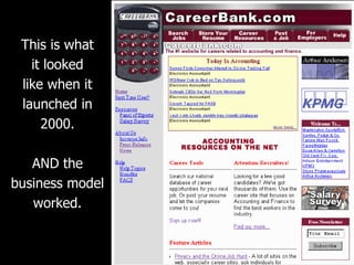 This is what
   it looked
 like when it
 launched in
     2000.

   AND the
business model
   worked.
 