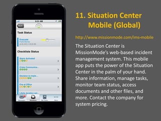 12. FEMA (USA)
https://itunes.apple.com/us/app/fem
a/id474807486

This is the official app of the
Federal Emergency
Manage...