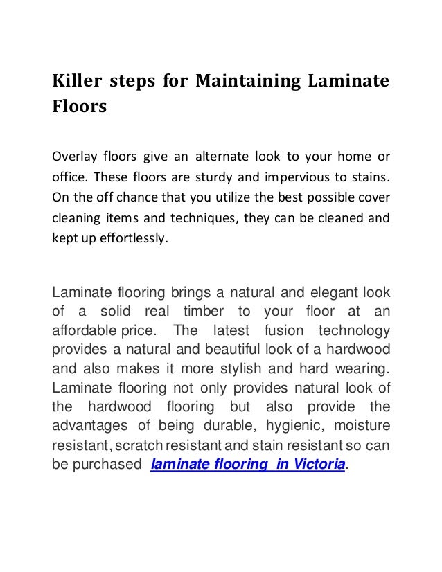 Killer Steps For Maintaining Laminate Floors
