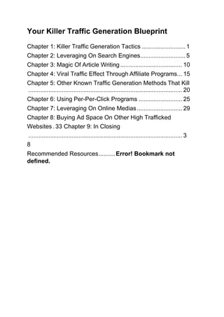 Killer traffic generation tactics | PDF