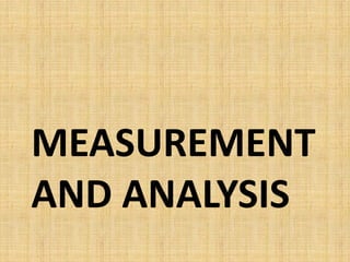 MEASUREMENT
AND ANALYSIS
 
