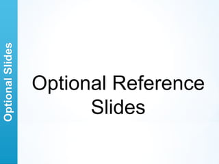 Optional Slides




                  Optional Reference
                        Slides
 
