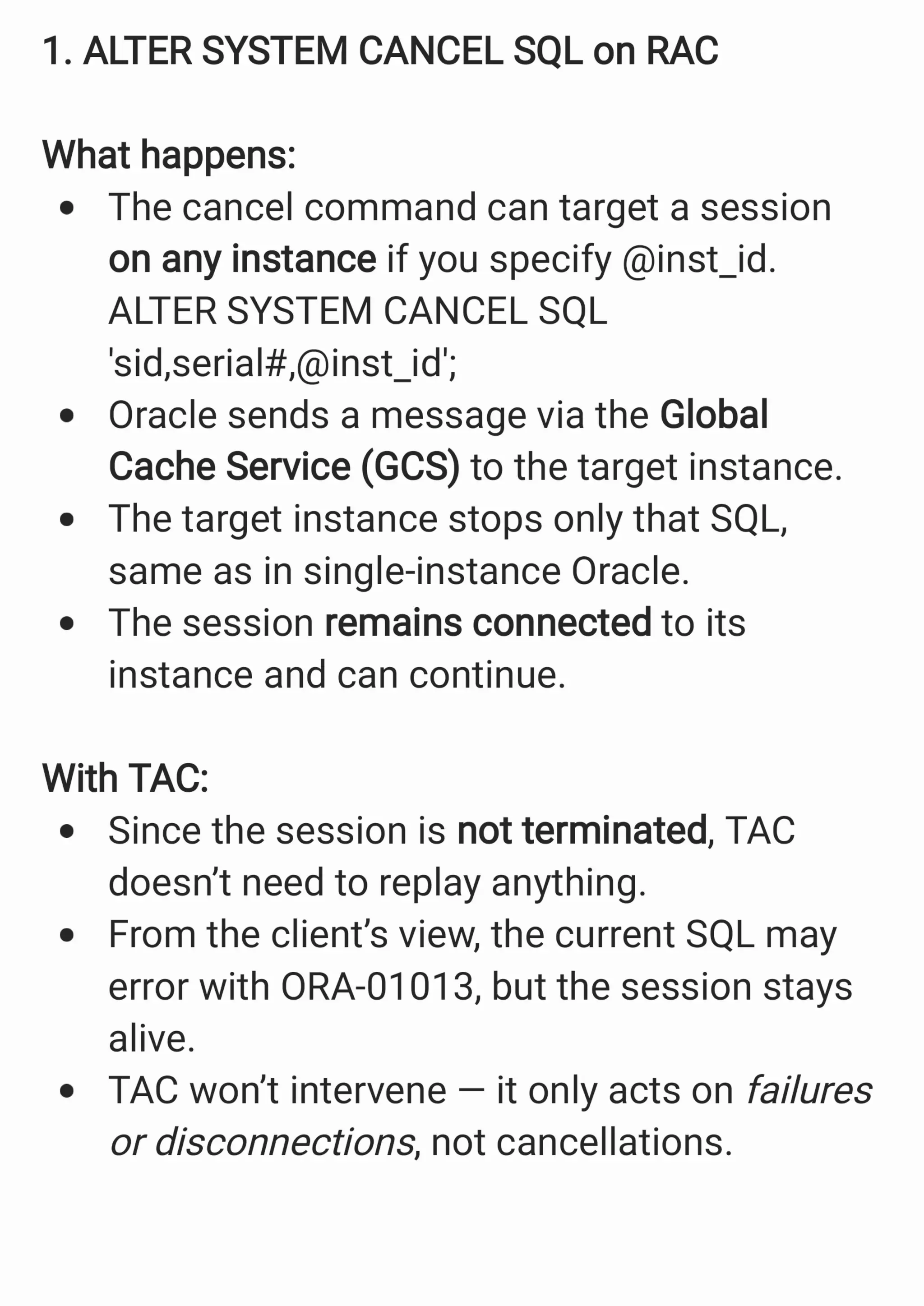 Kill a Session Vs. Cancel a SQL in Oracle Database