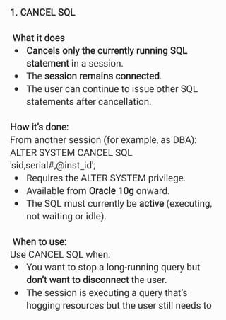 Kill vs CANCEL a deep dive into SQL and Session management | PDF