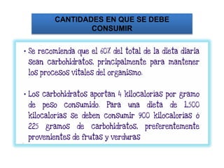 CANTIDADES EN QUE SE DEBE
CONSUMIR
 