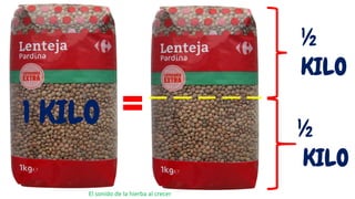 El sonido de la hierba al crecer
½
KILO
½
KILO
1 KILO =
 