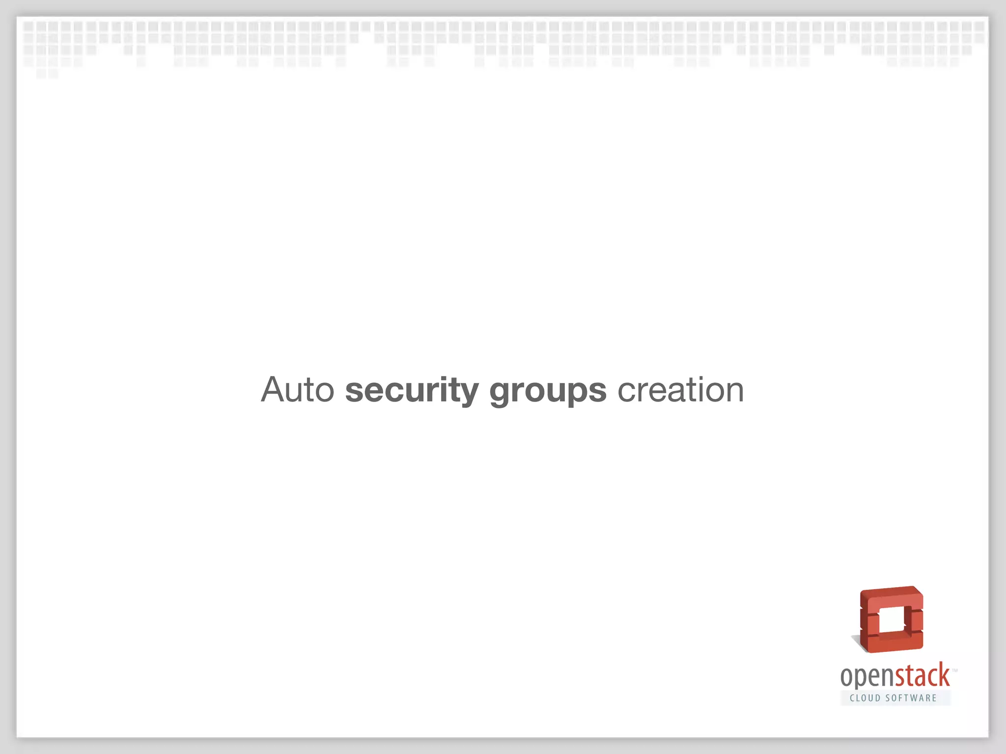 Auto security groups creation
