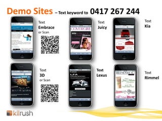 Marketing and Commercialisation<br />MARKETING YOUR SITE<br />Push SMS – make your other media accountable<br />QR Codes –...