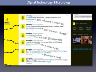 Digital Technology: Micro-blog



     < gain i
                nﬂuenc
                         e (celeb
                 ...