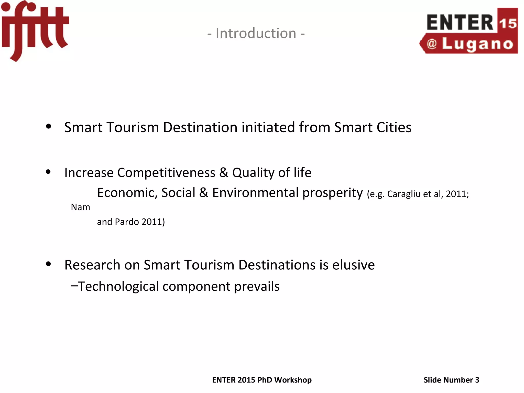 Smart Tourism Destinations: Smartness as Competitive Advantage | PPT