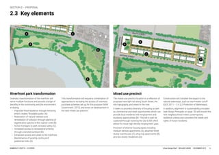 Urban Design Brief – BEIL6002 UNSW DECEMBER 2019KIMBERLEY CROFTS -- Z3199999 16
16
2.3 Key elements
Riverfront park transformation Mixed use precinct
1A
1B
1C
1D
1D
1C1A
1B
1E
 