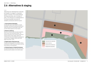 Urban Design Brief – BEIL6002 UNSW DECEMBER 2019KIMBERLEY CROFTS -- Z3199999 19
2.6 Alternatives & staging
19
1. Flood-protective landscaping
2. Rezone to mixed use
3. Staged retreat in ﬂood-prone area
4. Voluntary buyouts of industrial businesses
11
12
13
14
 