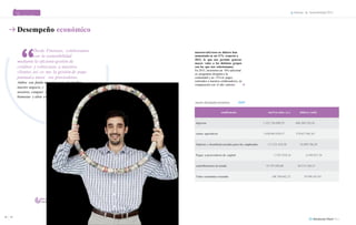 LA Informe de Sostenibilidad 2013 
ORGANIZACIÓN 
Desempeño económico 
Desde Finanzas, colaboramos 
con la sostenibilidad 
mediante la eficiente gestión de 
créditos y cobra 
clientes, así co 
puntual a nuest 
nzas a nuestros 
mo la gestión de pago 
ros proveedores. 
mentales para desarrollar 
buscamos que crezcan con 
iendo nuestra “Kultura” de 
stándares”. 
scutari 
rente de Finanzas 
nuestros inGresos en dólares han 
aumentado en un 11% respecto a 
2012, lo que nos permite generar 
mayor valor a los distintos grupos 
con los que nos relacionamos. 
En 2013, invertimos un 18% adicional 
en programas dirigidos a la 
comunidad y un 15% en pagos 
realizados a nuestros colaboradores, en 
comparación con el año anterior. 
Ambos son funda 
nuestro negocio, y 
nosotros, compart 
bienestar y altos e 
nuestro desempeño económico G4-9 
julián 
Ge 
18 19 
comPonente nueVos soles (s/.) dólares (us$) 
ingresos 1.322.736.898,59 486.300.330,36 
costes operativos 1.030.983.038,57 379.037.881,83 
Salarios y beneficios sociales para los empleados 117.231.418,70 43.099.786,29 
Pagos a proveedores de capital 17.927.078,16 6.590.837,56 
contribuciones al estado 55.795.850,00 20.513.180,15 
Valor económico retenido 108.790.662,32 39.996.567,03 
 