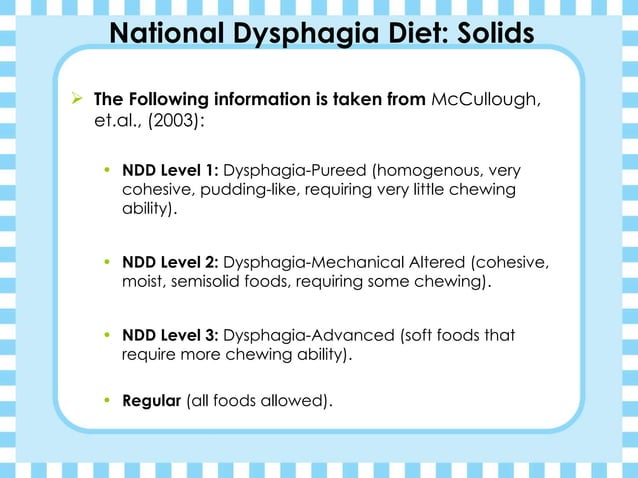 Kimberly Jones Dysphagia Diets presentation | PPT | Nutrition | Healthy ...