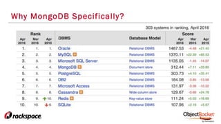 Why MongoDB Specifically?
 