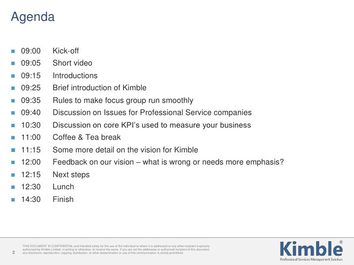 discussion agenda