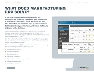 The Definitive Guide to Manufacturing ERP | PDF