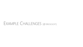 EXAMPLE CHALLENGES (@ MICROSOFT)
 