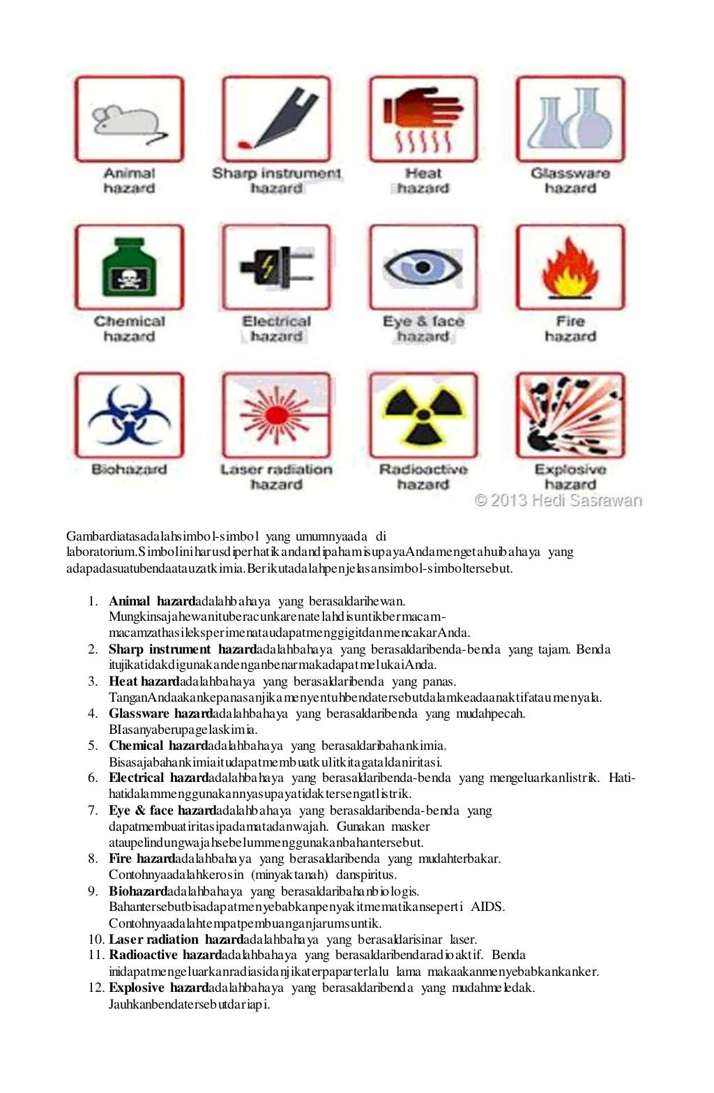 Kimia tata tertib dan keselamatan kerja laboratorium, alat keselamata…