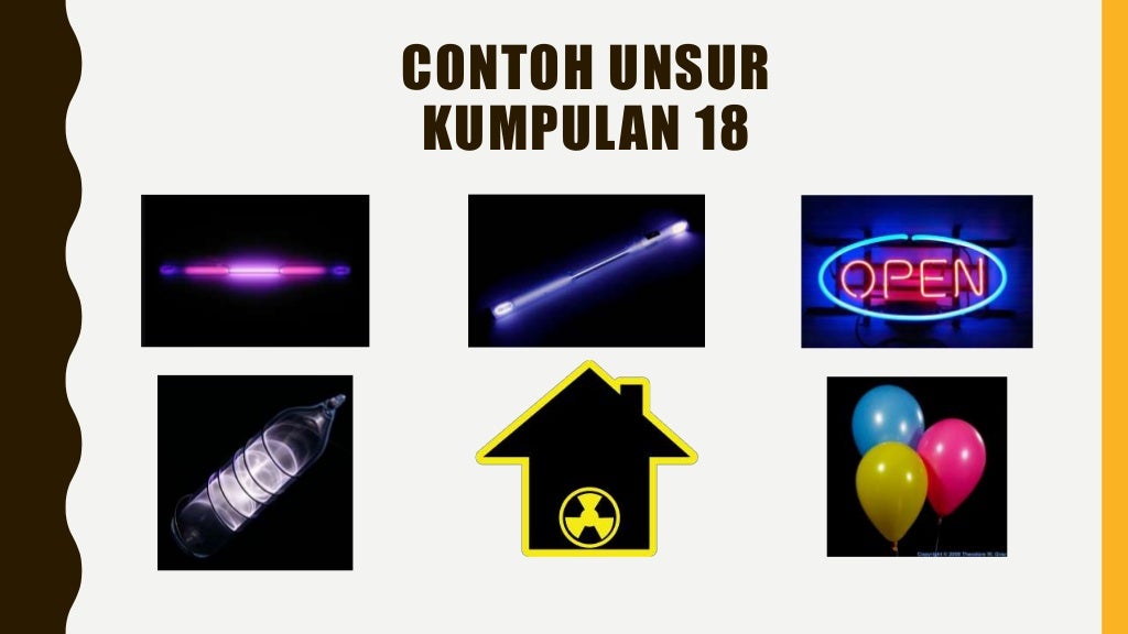 unsur unsur kumpulan 18  Kimia Tingkatan 4