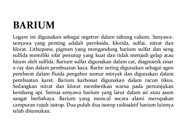 Kimia golongan IIa alkali tanah