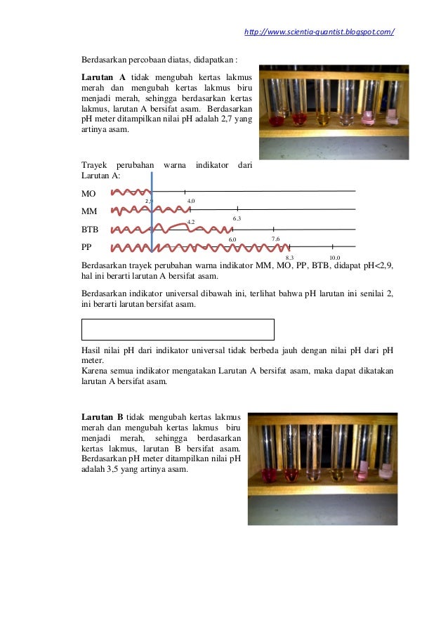 Laporan Praktikum Kimia indikator asam basa