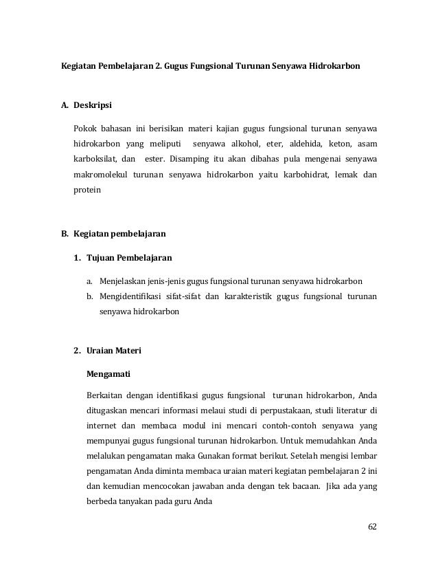 Kimia Organik Kelas X semester 1