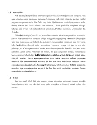Kimia pemisahan campuran | PDF
