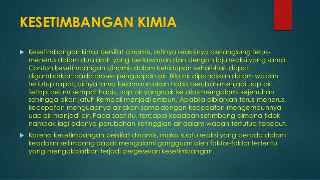 Kimia Pertemuan 4 Kesetimbangan Kimia Kimia Pertemuan 4 Kesetimbangan Kimia
