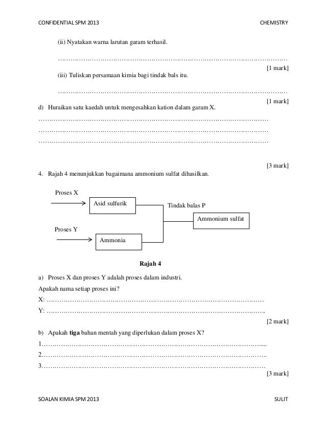 Soalan Ramalan Kimia SPM 2013