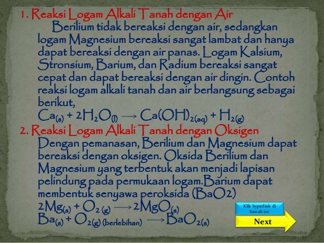 Logam Alkali Tanah Kimia Kelas 12